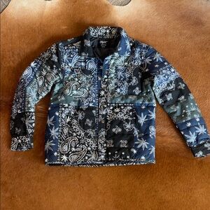 This Eighty Eight brand bomber jacket medical leaves and paisleys patchwork